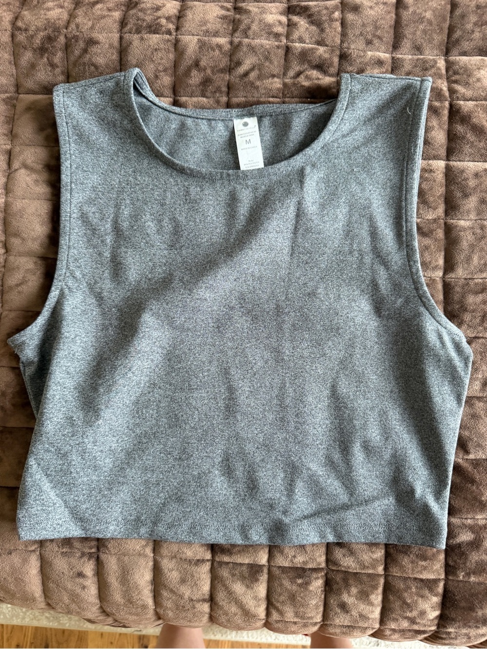 Yogalicious Heather Grey Sleeveless Crop Top